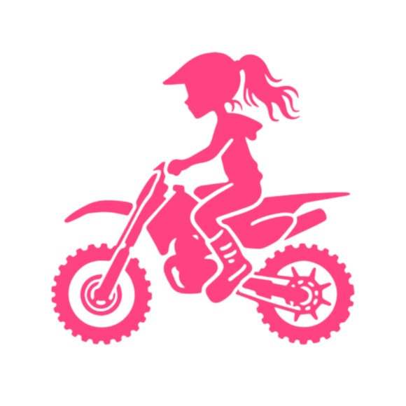 Wall Art Print - Girl Riding Motor Bike - Choose 1 Color - Decor - Picture 1 of 6